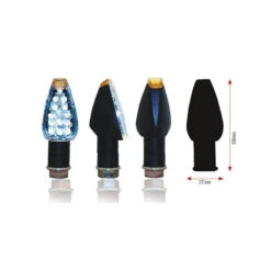 CLIGNOTANTS LEDS DESIGN COURT NOIR HOMOLOGUE