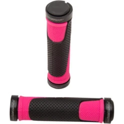 POIGNEES PROGRIP 997 LOCK-ON POUR QUAD AVEC GACHETTE 2X22mm ROSE NOIR